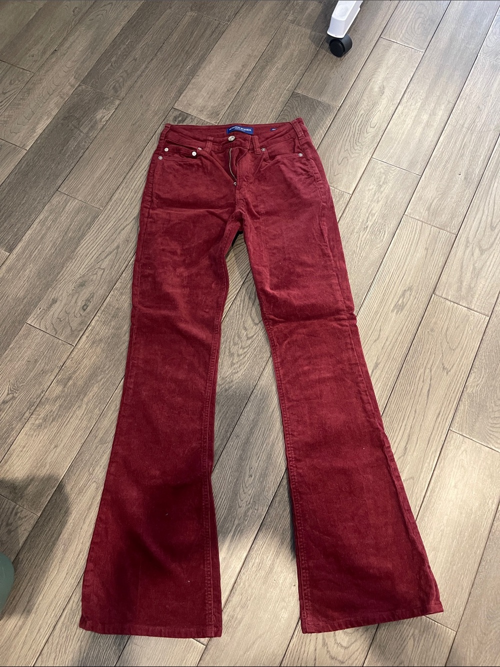 Scotch & Soda Wine-Red Flared Corduroy Jeans